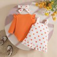 thumbnail image 4 of Gibobby Infant Newborn Baby Girls Clothes Soft Rompers 3 6 9 12 18 24Months 2T Long Sleeve Onesie Sleepwear Infant Baby Fall Winter Clothes(6-9 Months,Orange), 4 of 9