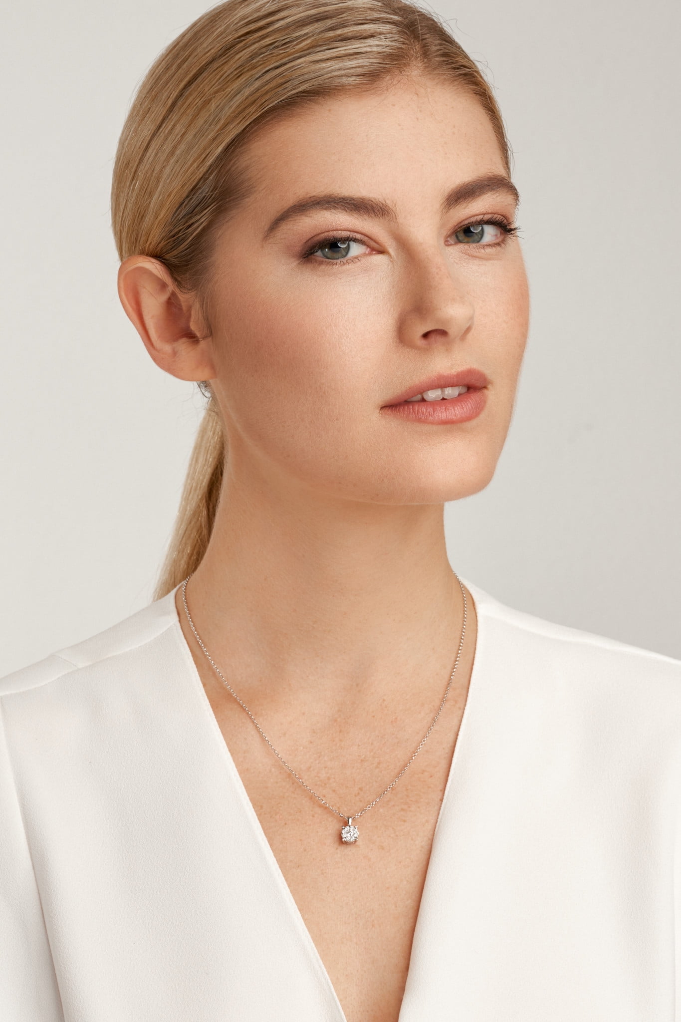 Forever Facets 3/8 CT TW Lab Grown Diamond Necklace in Platinum over Sterling Silver, Adult Female