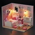 thumbnail image 3 of 3D DIY casa de muñecas en miniatura muebles de montaje de madera cabaña decoración de habitación hecha a mano Hugtrwg Para estrenar, 3 of 7