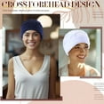 thumbnail image 5 of Cuffbow 4 Pcs Milk Silk Chemo Headwear for Women Chemo Caps Stretchy Turbans for Women Chemo Head Wraps Pleated Chemo Hats Cancer Headwear Beanie Head Covering for Women Sleeping Swimming, 4 Colors, 5 of 6