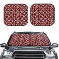 thumbnail image 2 of JUNZAN Red Floral Pattern Car Windshield Sun Shade | Reflective Sunshade | Foldable 2-Piece Sun Shield Protect Your Car | Fits Sedans, SUVs, Hatchbacks-Small, 2 of 6