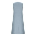 thumbnail image 5 of Roncen Women's Solid Dress - Round Neck Sleeveless Button Front with Pockets, Casual Comfortable Summer Dress for Daily Wear, Office and Outdoor Activities, 5 of 7