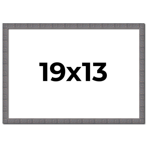 19x13 Frame Slate Blue Distressed Rustic Solid Wood Picture Frame | 0.75 Inch Moulding Width |