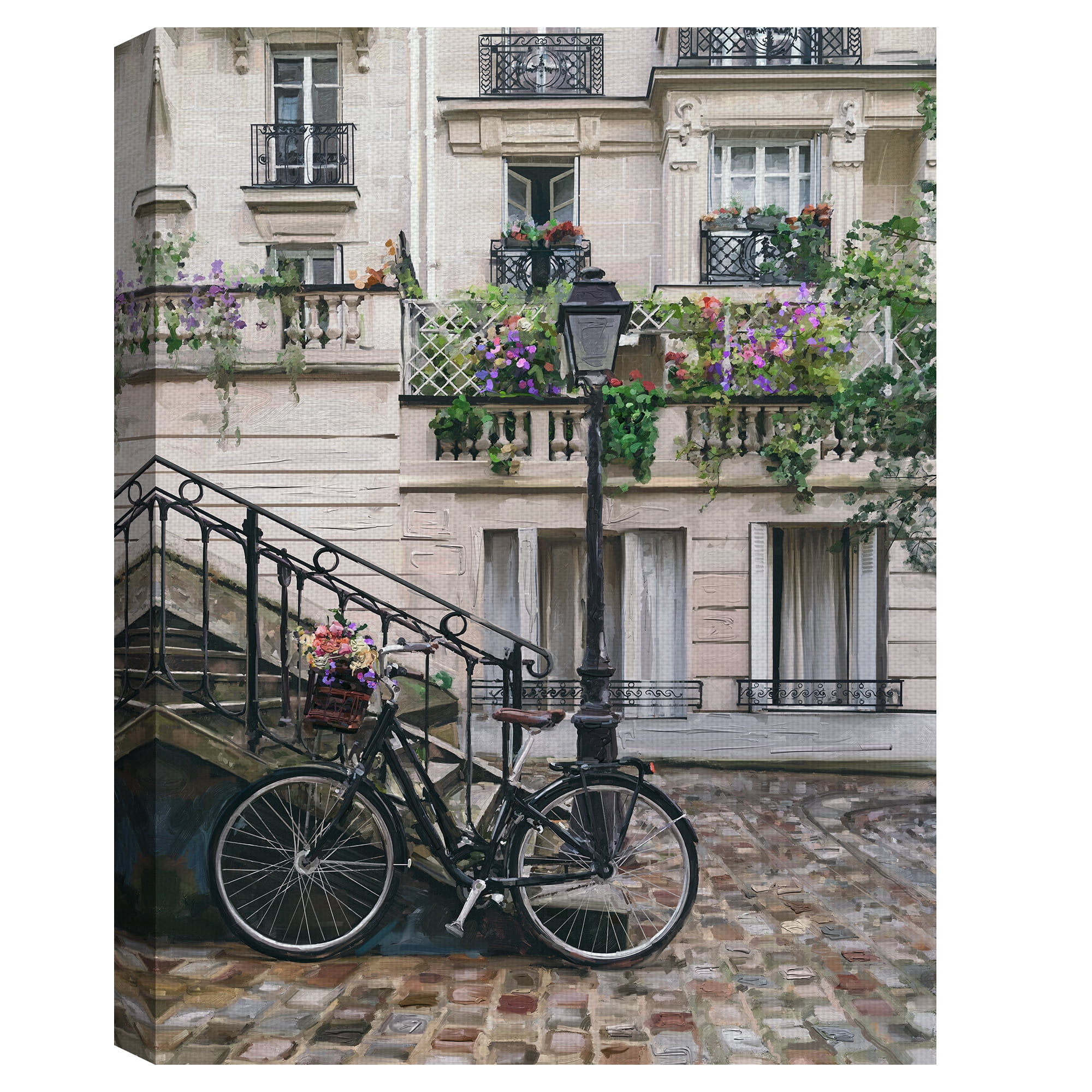 Fine Art Canvas Casa Mia Bicycle & Building by Studio Arts Canvas Art Print