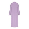 thumbnail image 3 of BSDJILFG Plus Size Shirt Dresses for Women S-5XL Long Sleeve Solid Color V Neck Casual Loungewear Sleepwear Shirts Maxi Dress, 3 of 4