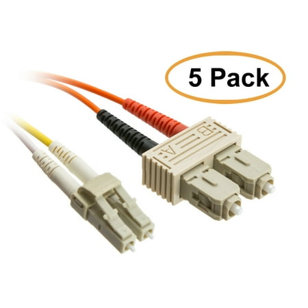 ACL 3.28 Feet (1 Meter) LC to SC Fiber Optic Cable, Multimode, Duplex, 50/125, 5 Pack