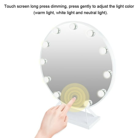 Ymiko Mirror Front Light, Bulbs Mirror Light,11LED Round Styles Mirror Touch Super-brilliant Live Streaming Makeup Filling Lamp White