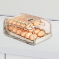 thumbnail image 1 of Bandeja organizadora de huevos para refrigerador, automática, con ruedas, ahorra espacio, transparente, para despensa, armario, encimera y armario., 1 of 8