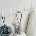 thumbnail image 5 of LACKUST Bathroom Hooks for Shower,5 Pack Towel Hooks/Bathroom Hooks with 2 Adhesive Strips,For Hanging,Adhesive Hooks,Utility Hooks for Organizing Living Room,Dormitory and Bathroom(3ml),White, 5 of 6