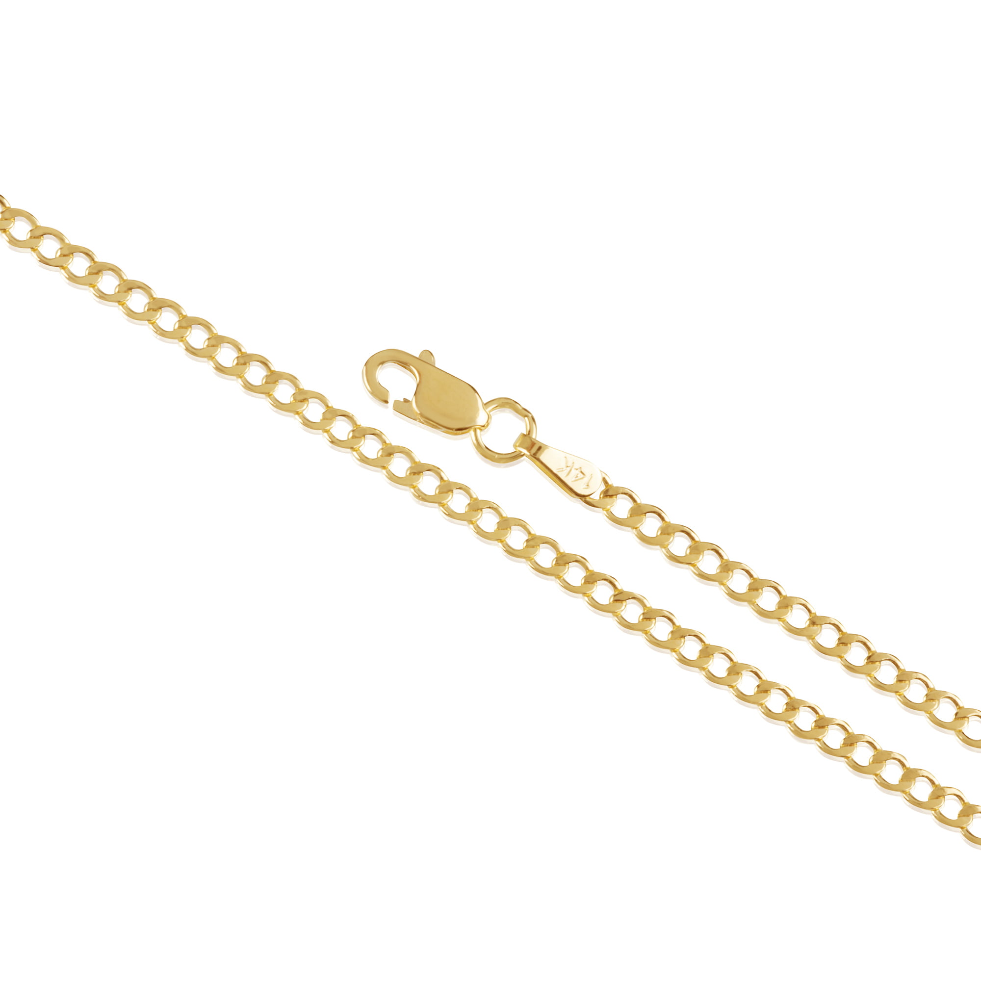 14K Yellow Gold Curb Chain Earring Gourmet Cuban Chain Dangle 