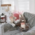 thumbnail image 2 of Wangsaura Stuffed Toy, Easter Rabbit Shaped Doll Plush Toy with Plaid Scarf, 2 of 7