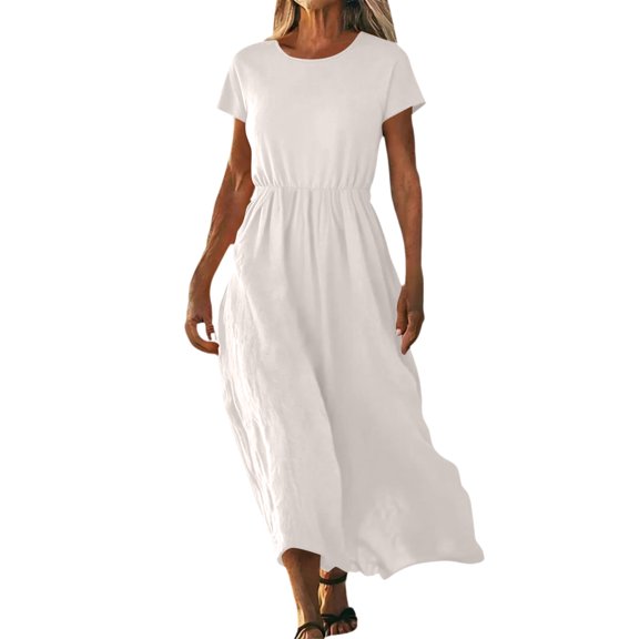 CIENVNSTG Women's Casual Dresses Solided Color Classic Vogue Party Dress Lightweight Eye-Catching Holiday Dress for Women M