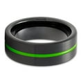 thumbnail image 2 of Green Tungsten Wedding Ring,Black Tungsten Ring,Anniversary Ring,Unique Tungsten Ring,8mm Black Ring, 2 of 4