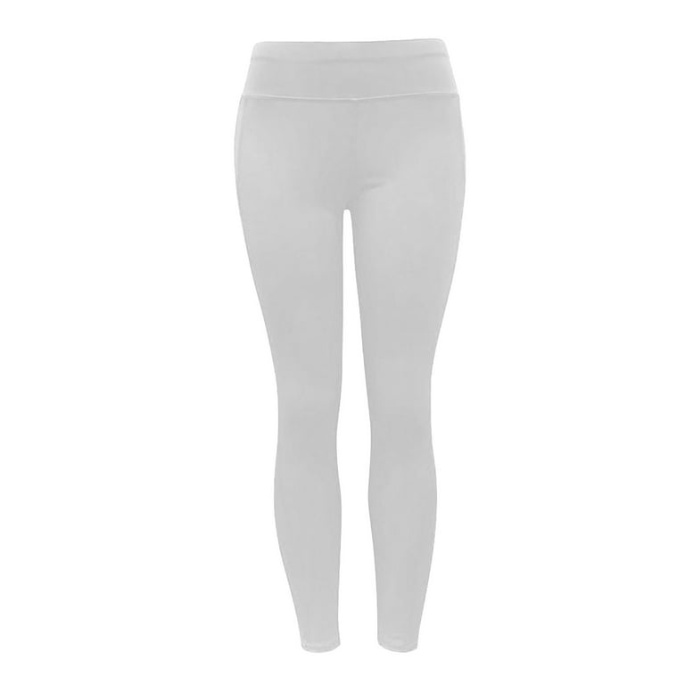AKAFMK Fall Savings Buttery Soft Leggings for Women High Waisted Tummy  Control No See-through Workout Yoga Pants White