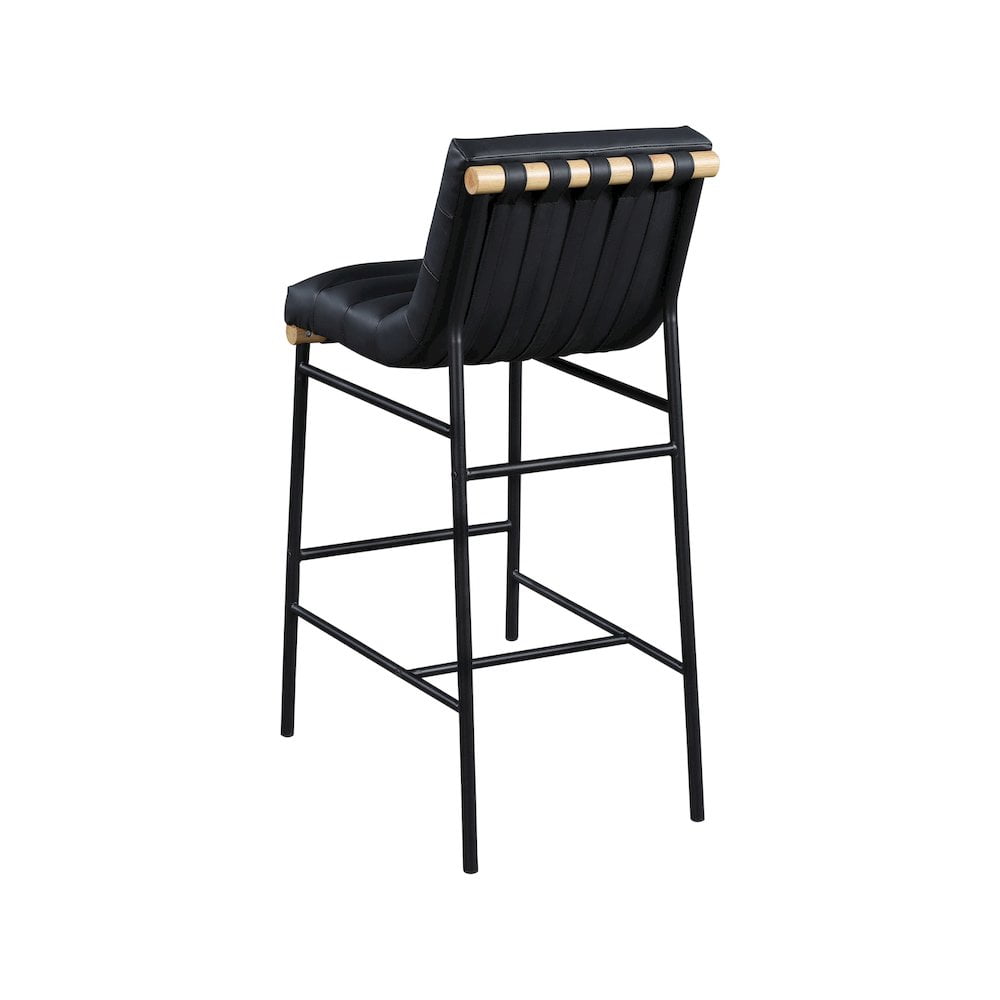 Meridian Furniture Vegan Leather Bar Stool, Black