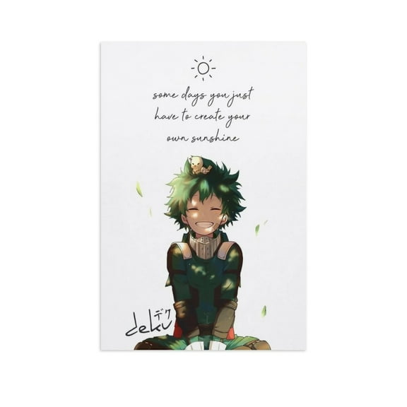 Anime Deku Canvas Wall Art Posters for Bedroom Living Room Bathroom Wall Decor Poster Unframe 12x18inch