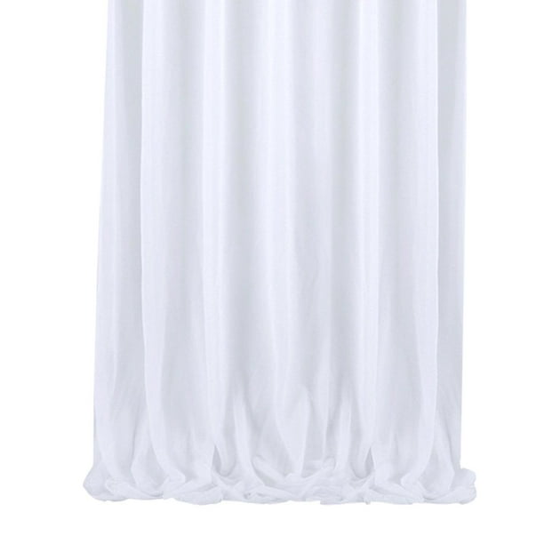 EIMELI White Backdrop Curtain with Rod Pockets Wrinkle Chiffon Fabric Drape  for Window Wedding Baby Shower Party Photoshoot 1.5x2.15m 