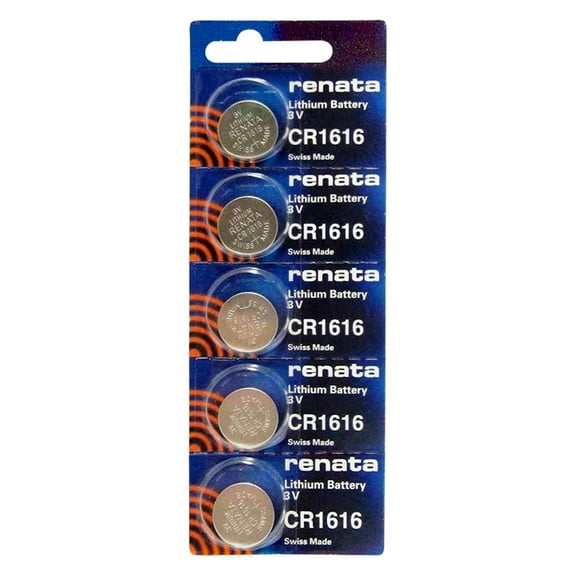 Renata CR1616 5 Pack Lithium Batteries 3V 50mAh