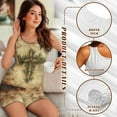 thumbnail image 6 of TSOVTHRID Vintage Cross Vine Print Pajama Set for Women Soft Sleeveless Pajama with Short Pants Tank Top Lounge Set Cute Print Sleepwear, Size S, 6 of 7