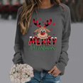 thumbnail image 2 of XIAOCHA Womens Sweatshirts Merry Christmas Cute Reindeer Plaid Print Sweatshirts Long Sleeve Crew Neck Pullover Sweatshirts Festive Holiday, 2 of 4