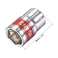 thumbnail image 2 of Unique Bargains 2 Pcs 1/2-Inch Drive by 17mm Shallow Socket w Red Band, Cr-V, 6-Point, Metric, 2 of 4