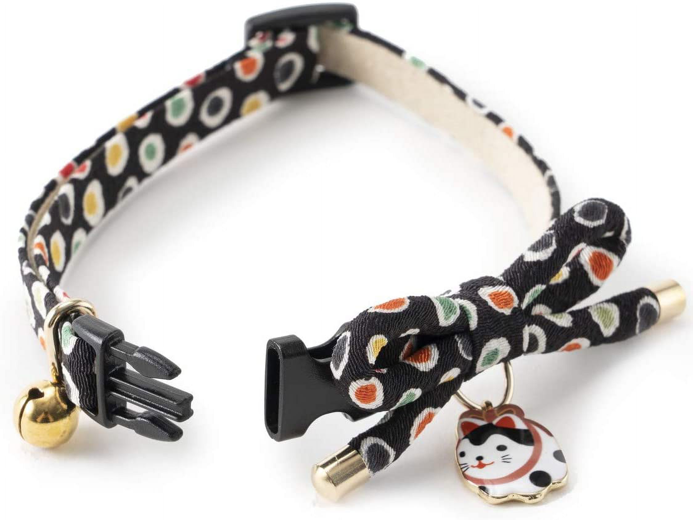 Necoichi ZEN Hariko Charm Cat Collar (Black)