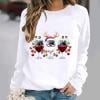 thumbnail image 2 of asdoklhq Festive Long Sleeve Pullover Women's Round Neck Christmas Printed Sweatshirt Long Sleeved Top Sweatshirt White M, 2 of 7
