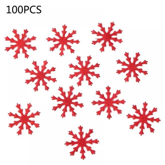 BOPORO 100 pcs Snowflakes White Glitter Snowflake Christmas Snowflake Ornaments Plastic Glitter Snow Flakes Ornaments for Xmas Tree Hanging Decoration