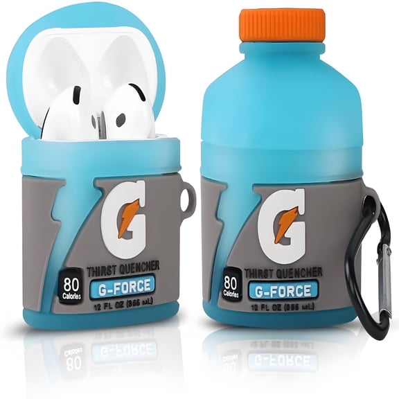 GJX Case for Wireless Earbuds with Carabiner, Silicone Charging Protective Cover with Cartoon Skin Design for 4th Generation Headphones