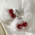 thumbnail image 1 of Nuevos pendientes de cereza roja a la moda, pendientes largos de cristal con forma de fruta dulce para mujer, regalo de joyería, accesorios colgantes con borlas ---- C --- Código de producto 76714 C, 1 of 5