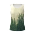 thumbnail image 3 of Picia Fog Forest Pattern Women's Workout Tank Top,Breathable Activewear,Slim Fit Athletic Top,Versatile Workout Moisture-wicking top-Small, 3 of 9