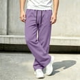 thumbnail image 3 of Jalioing Sweatpants for Teen Boy Solid Color Loose Straight Leg Open Bottom Sport Pants Drawstring Waist Athletic Pants, 3 of 7