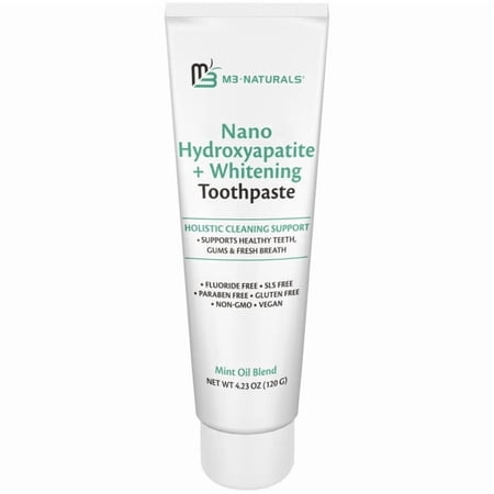 M3 Naturals Nano Hydroxyapatite Toothpaste, Fluoride Free Whitening Toothpaste, 120 g, 1-Pack