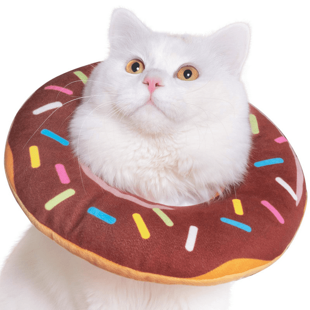 Adjustable Cat Recovery Collar, Cute Cat Donut Collar, Soft Cone