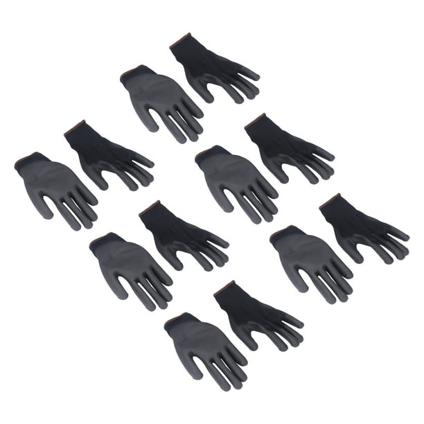 Guante de trabajo de seguridad, 10 pares de guantes de nailon antiestáticos Guante de pegamento de PU Salida de alta intensidad