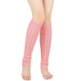 thumbnail image 2 of WZXFASHION Cable Knit Leg Warmers, Fleece Lined Thermal Boot Socks, Cozy Foot and Leg Wear for Cold Weather PinkOne Size, 2 of 3