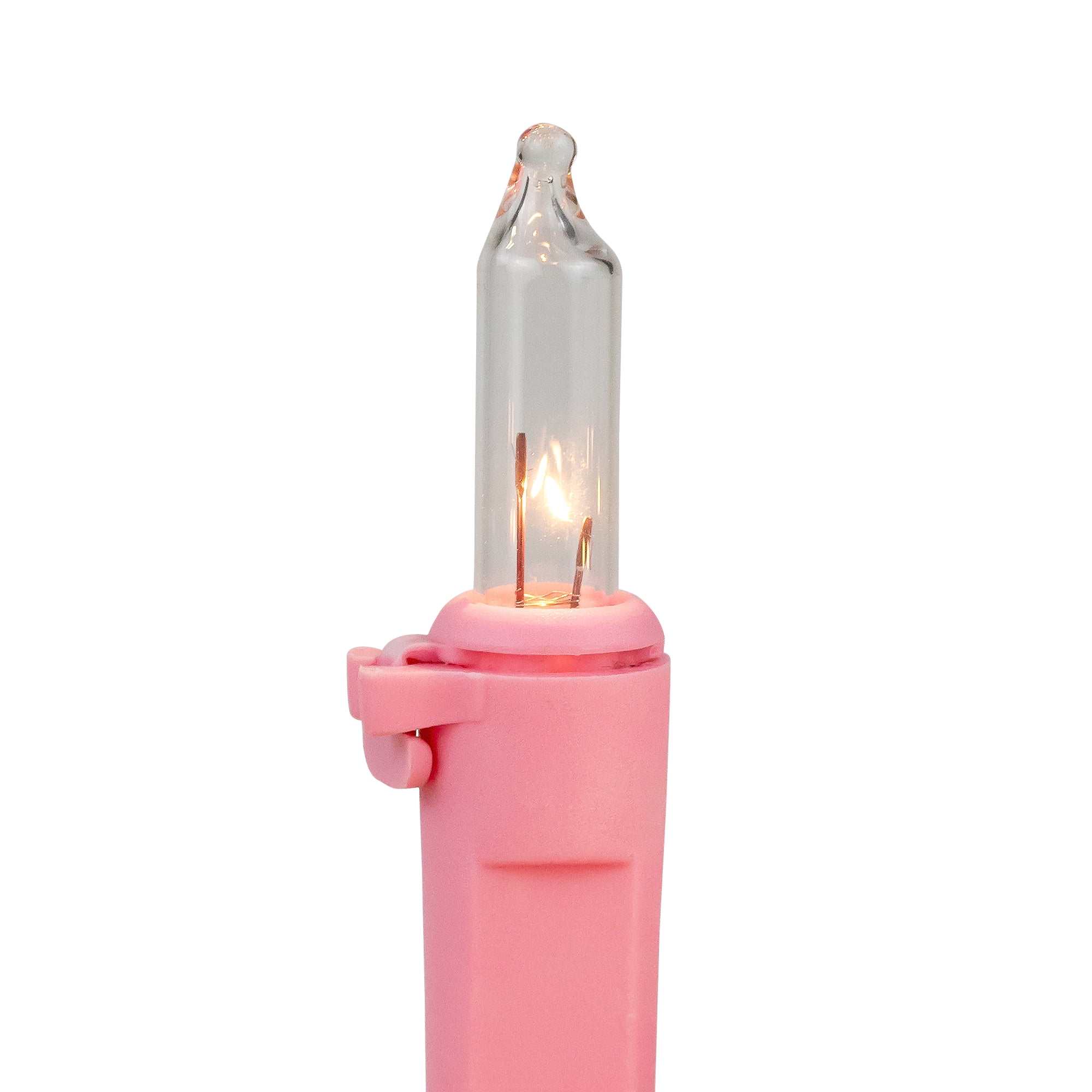 Northlight Mini Christmas Light Set - Clear - 10' Pink Wire - 50ct