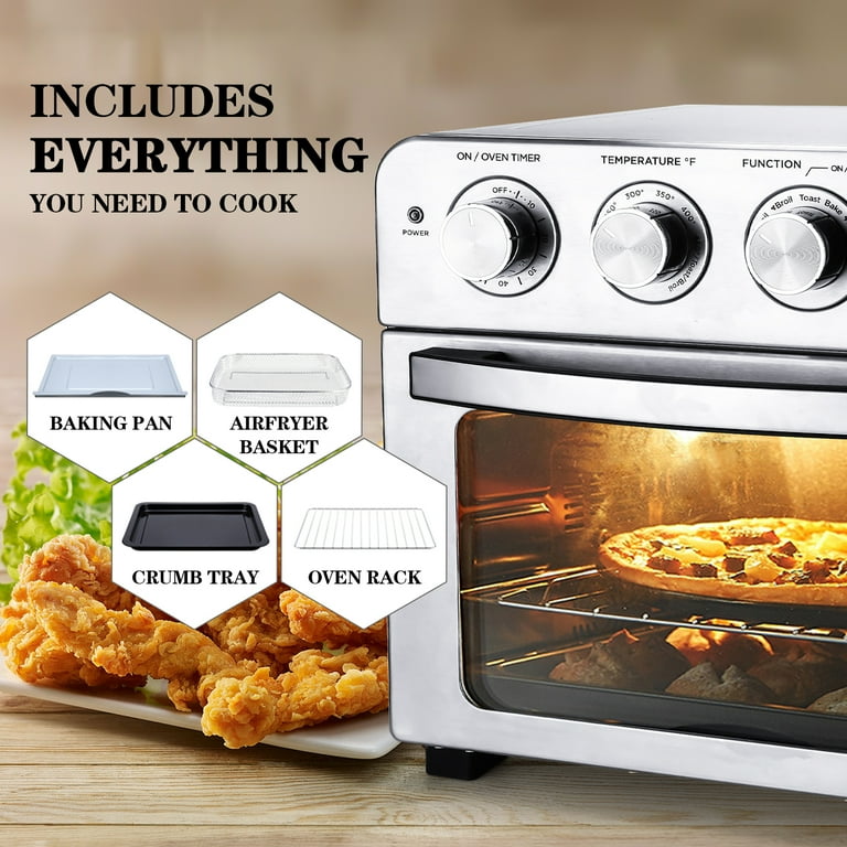 COSTWAY Air Fryer Toaster Oven, 7-in-1 Convection Countertop Oven with  Auto-Shut-Off, Timer, Accessories & Cookbook, 1800W, 21.5 QT Air Fryer  Toaster