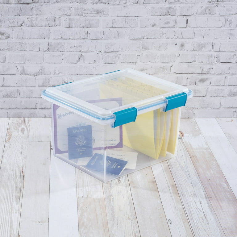 Large Plastic Storage Tote 54 Qt Container Clear Stackable Box