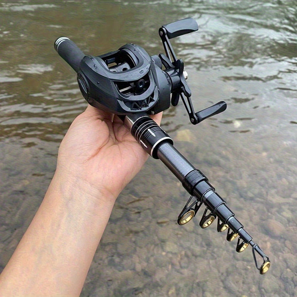 62.99/70.87/82.68/94.49in Ultra-durable Telescopic Portable Hard Carbon Sea Fishing Rod Set, 7.2:1 Baitcasting Wheel Combo, for Mobile Sea Fishing, Spinning Rod Professional