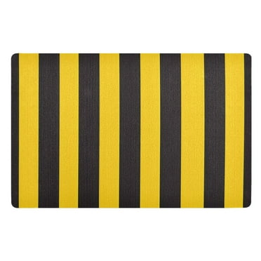 ALAZA Yellow Stripes Line Pattern Door Mat Outdoor Indoor Entrance Low Profile Floor Rugs 32"x20"