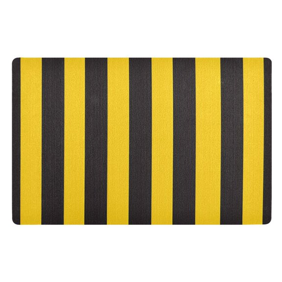 ALAZA Yellow Stripes Line Pattern Door Mat Outdoor Indoor Entrance Low Profile Floor Rugs 32"x20"