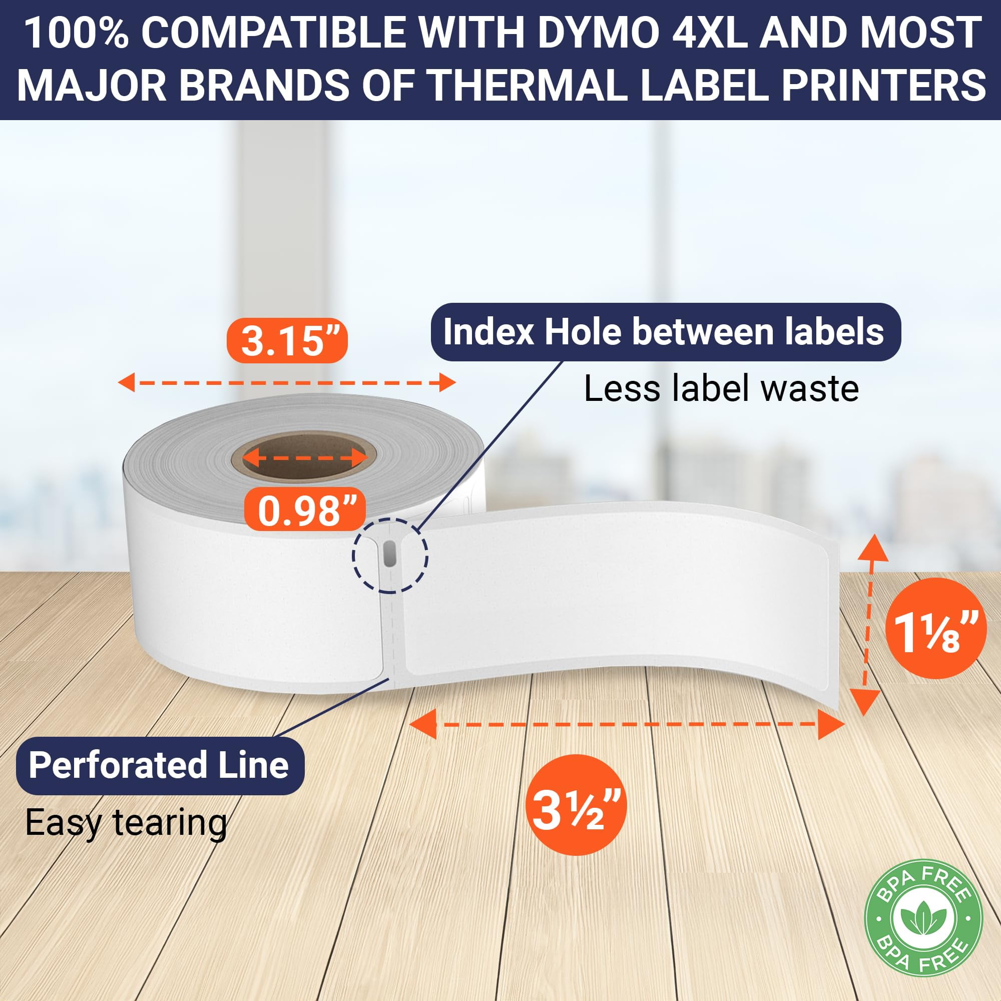 Dasher Products Address Labels Compatible with Dymo 30252  1-1/8" x 3-1/2", 12 rolls of 350 Labels, Self-Adhesive for Shipping, Barcode, UPC, Compatible with LabelWriter 4XL, 450, 450 Turbo, & More