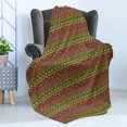 thumbnail image 4 of Geometric Soft Flannel Fleece Blanket, Mexican Zigzag with Stripes Rhombuses and Circles Colorful Latin American Motifs, Cozy Plush for Indoor and Outdoor Use, 70" x 90", Multicolor, by Ambesonne, 4 of 5