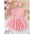 thumbnail image 3 of Suealasg Newborn Baby Girl Outfits Fly Sleeve Bowknot Lace Romper Dress 1st Birthday Photoshoot Dress Summer Clothes, 3 of 9