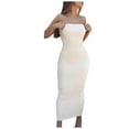 thumbnail image 2 of Fridja Robe d'Été Sans Manches pour Femmes, Longue, Ajustée, Couleur Unie, 2 of 7