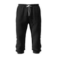 thumbnail image 4 of Yourumao Linen Capris for Men Drawstring Elastic Waist Straight Leg Pants Solid Lightweight Capri Pants Loose Beach Yacht Trousers with Pocket, 4 of 5