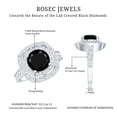 thumbnail image 6 of Rosec Jewels Certified Lab Grown Black Diamond Engagement Ring with Double Halo - Black and White Ring for Women - AAAA Quality, 925 Sterling Silver, US 12.50, 6 of 9