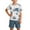 1-Blue338, variant on Summer Boys Casual Outfits Coconut Tree Print Short Sleeve T-Shirt Shorts Set, Sizes 7-12