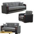 thumbnail image 2 of Hamilton Gray & Black Loveseat w-Wooden Arms, 2 of 2